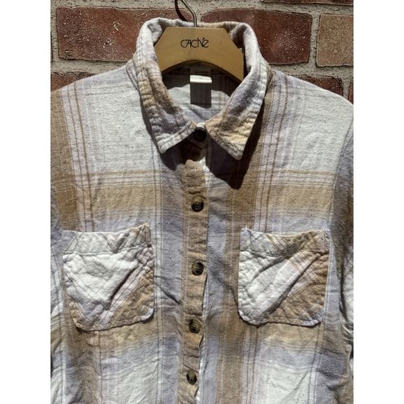 Passport Womens Plaid Long Slv Collared Button Down Shirt W/ Pockets 100% Cotton - Picture 3 of 6